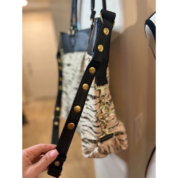 Kalencom Tote/Diaper Bag New Orleans Zip Double Handle Metallic Cheetah Print - Picture 7 of 8